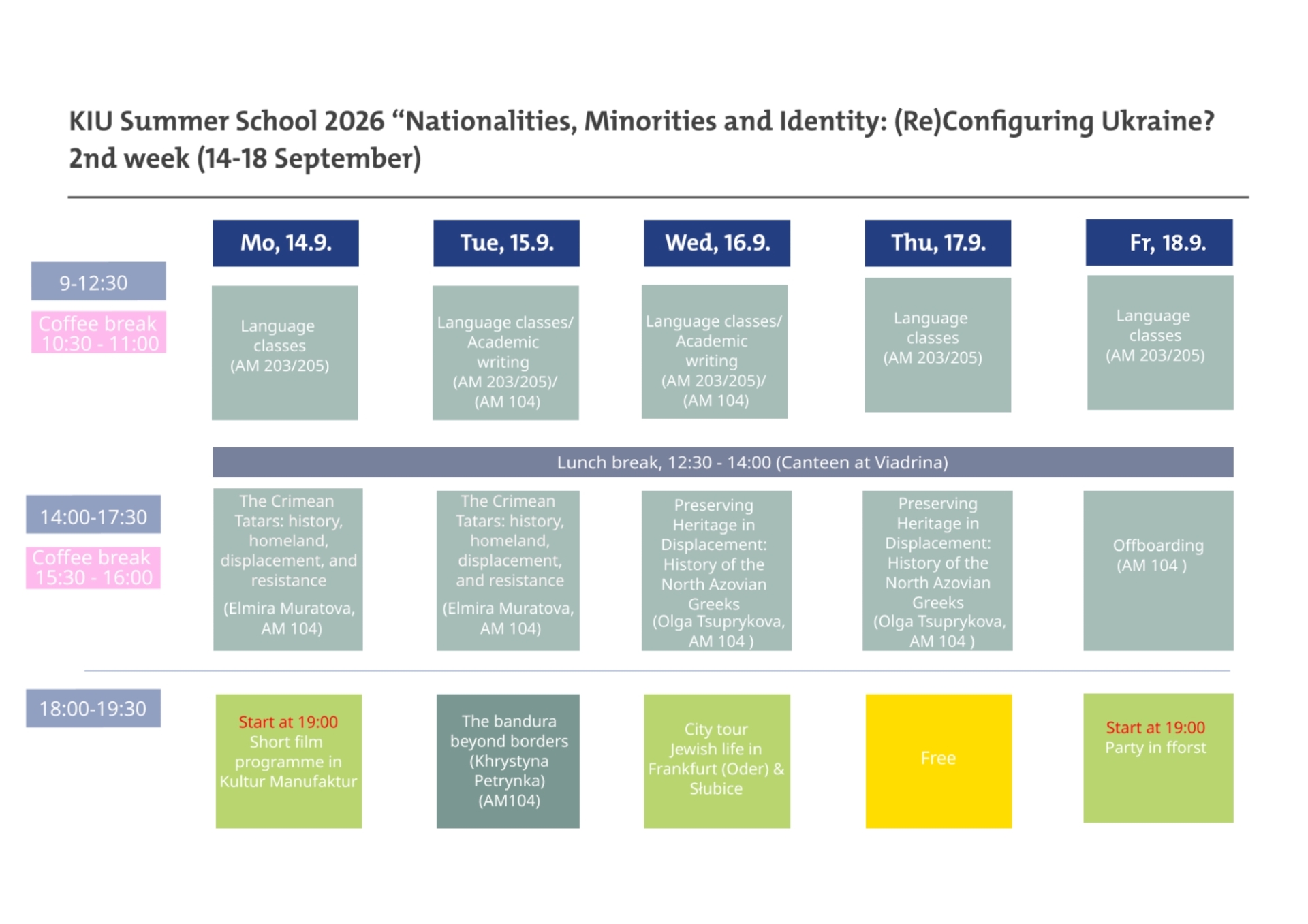 Programme of the KIU Summer School 2026 part 2